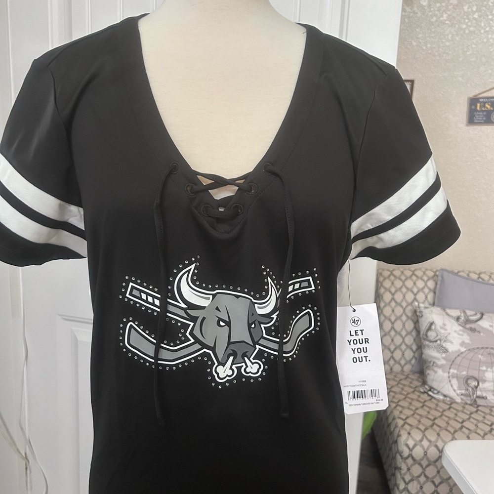New Women’s San Antonio Rampage hockey team short sleeve bling shirt.